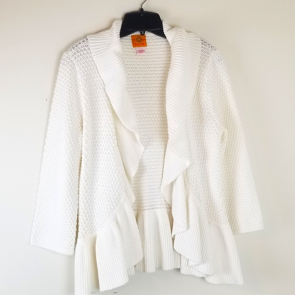 Ruby Rd Crochet Sweater Jacket